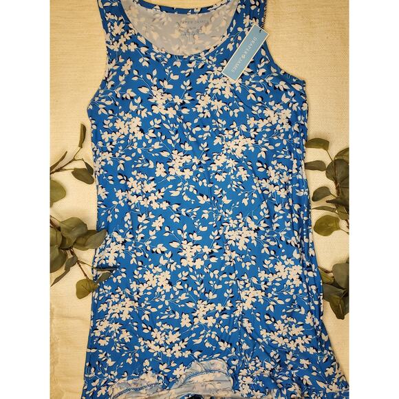 Draper James Ruffle Dress in Blue Shadow Floral - Picture 1 of 7